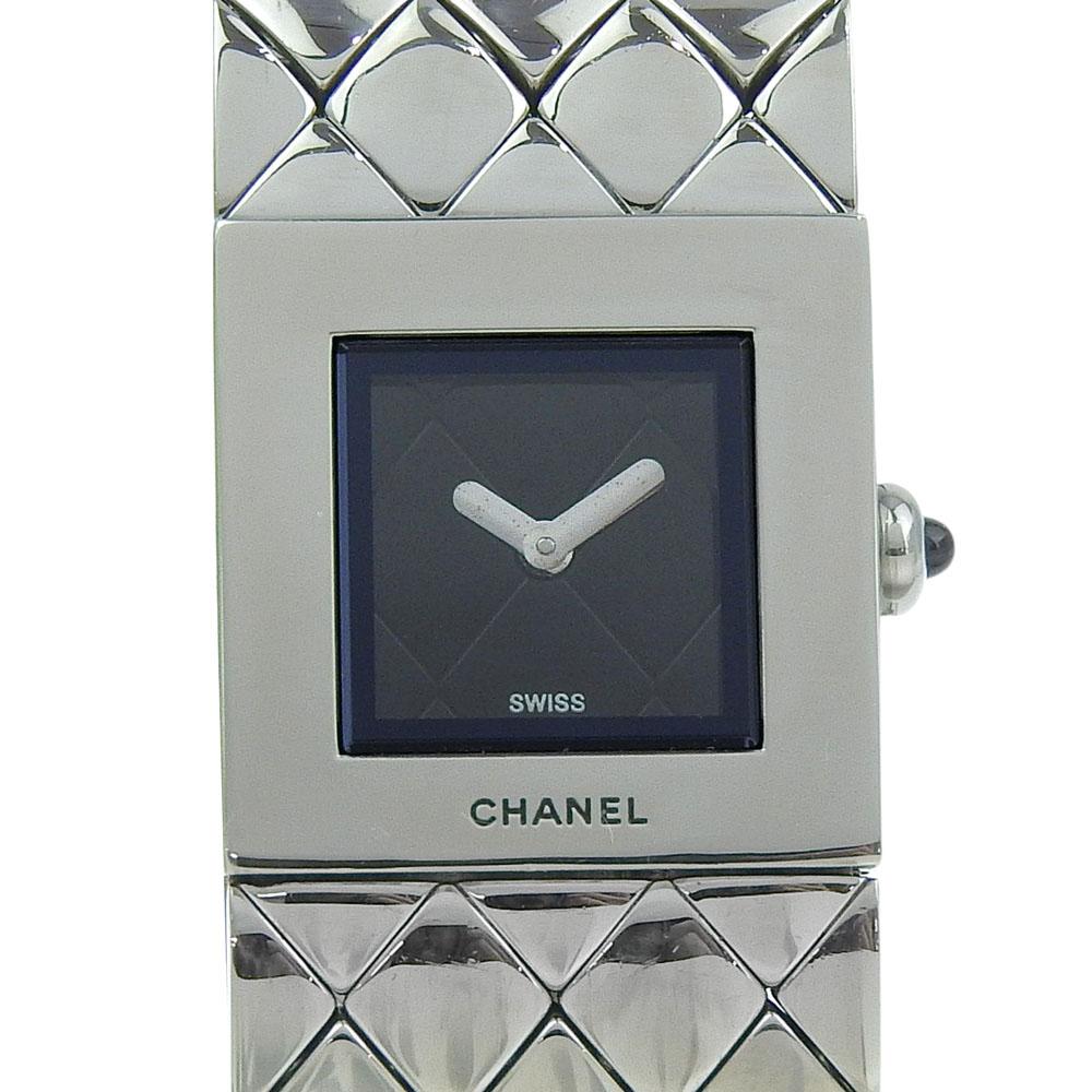 

CHANEL Matelasse Watches H0009 blackDial Stainless Steel Quartz Analog display Women Used