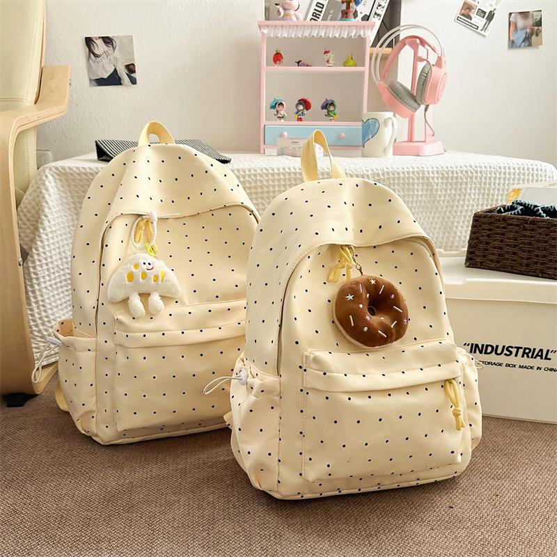 Dot Print Student Schoolbag Large Capacity Women's Backpack