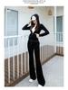 Women's Gold Velvet Tracksuit, 2025 Spring/Autumn Trendy Fashion Casual Hoodie Two-Piece Set