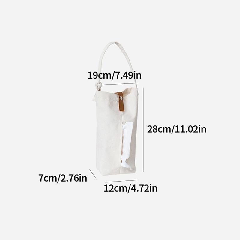 Japanese Style Canvas Cloth Tissue Box Hanging Napkin Paper Holder For Home Car Nordic Living Room Dining Table Decoration Bag