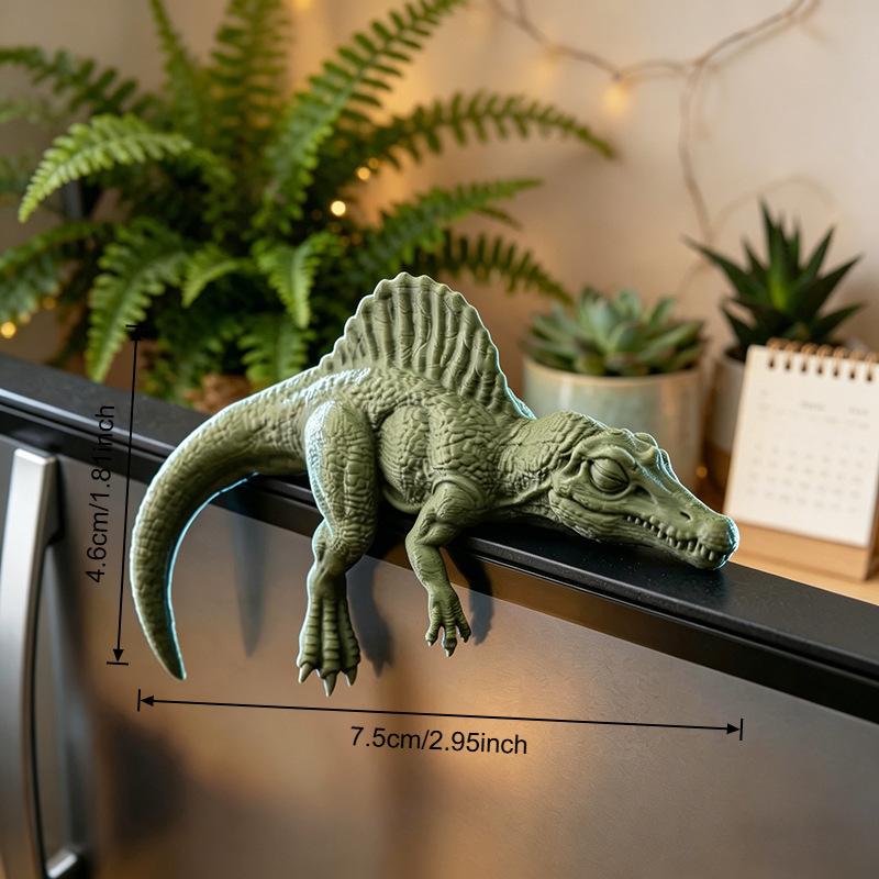 Sleeping T-Rex Monitor Topper Figurines 3D Printed Mini Lazy Dinosaur Ornaments For Desk/Monitor/Shelf Cute Jurassic Dino Decor