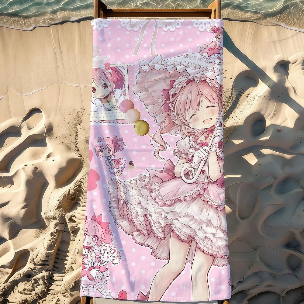 Anime Puella Magi M-Madoka Magica-S Towel Sports Quick Dry Travel Camping Gear Sandproof Soft Light Large Beach Towel