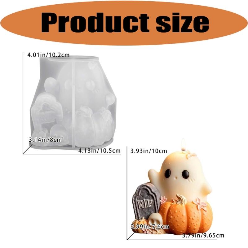 Flexible Silicone Candle Mould Set for Halloweens Pumpkin Specters Decorations and Crafting Projects