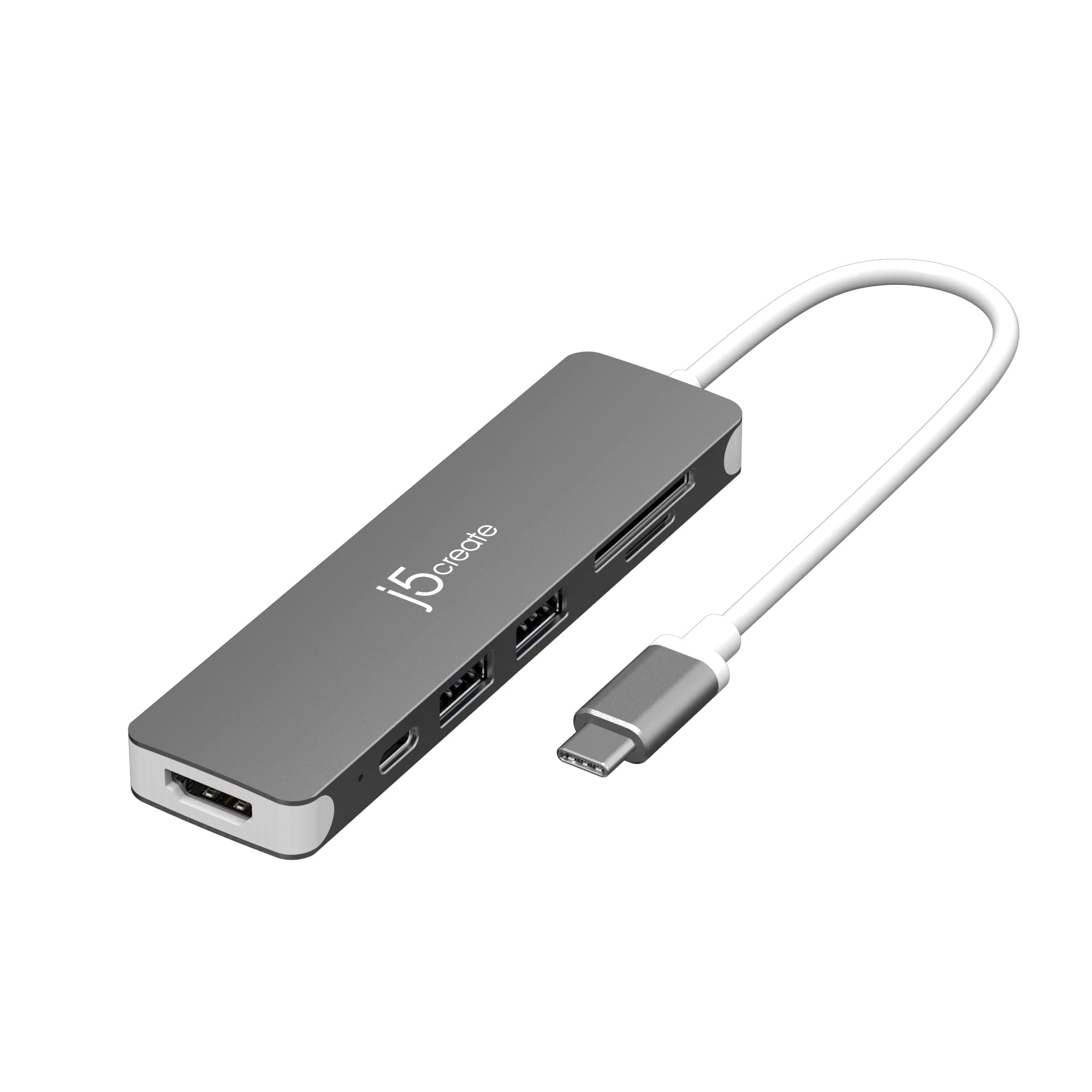 

j5create 4K 100W Fast x Data PD 100W Card 2TB Compatible with iPhone 15 and MacBook iPad and Surface Book USB-C Hub, 6-in-1, HDMI, 30Hz, Type-C серый