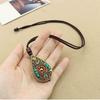Elegant Ethnic Tibetan Water Drop Pendant Necklace for Women - Versatile, High-End, Long Sweater Chain