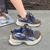 Autumn new matte European non-slip mesh dad shoes thick-soled heightening casual shoes