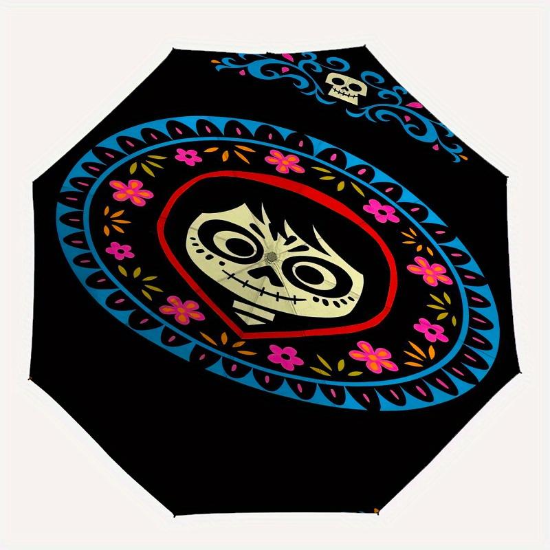 1pc Coco Automatic Folding Umbrella: Compact 8-Bone Design Cartoon Outdoor Travel Companion, Business Umbrella, Christmas Valentine's Day Bi