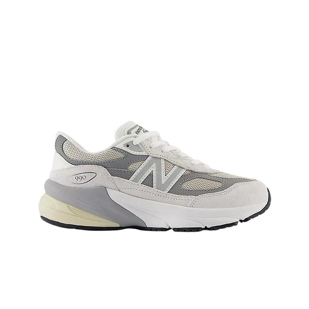 New Balance 990v6 Ragazzi Reflection Marblehead Scarpe da Ginnastica Bambino Grigio Bianco GC990NC6