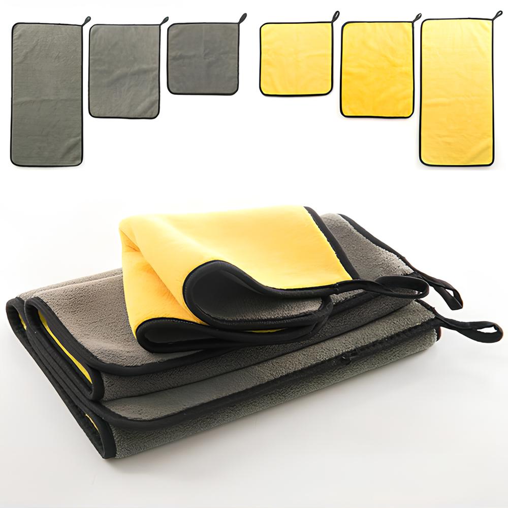 Outils de lavage d'entretien de voiture 500 g/m² 30 cm x 60/30 cm x 30 cm en microfibre épaisse pour nettoyage de voiture, polissage, cire, détails