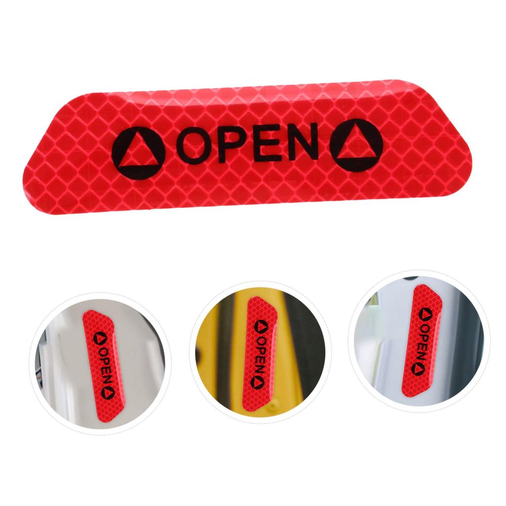 VINTORKY 8PCS Car Reflective Sticker Door Open Prompt Sticker Car Door Warning Sticker Auto