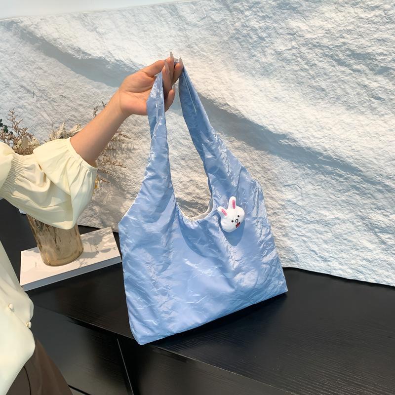 Fashion single shoulder portable quicksand vest bag fashion casual satchel canvas bag large capacity contrasting color women