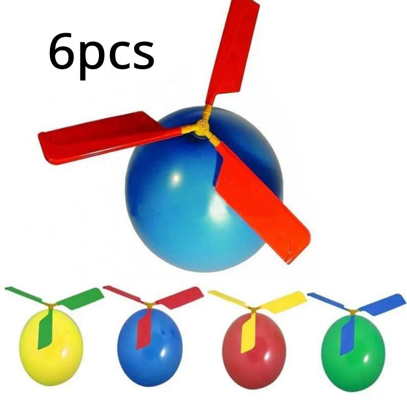 3/6/9Pcs Children Balloon Airplane Outdoor Toy Science Experiment Mechanics Teaching Balloon Helicopter