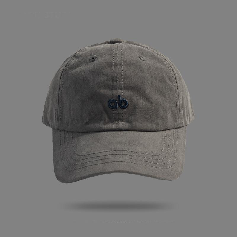 

Высококачественная бейсболка с вышивкой букв ab для детей, маленькая и универсальная, солнцезащитный козырек с широкими полями для мальчиков, кепка с козырьком для пар Adjustable серый