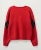 Seteo (W) Argyle V-Neck Pullover Knit Red