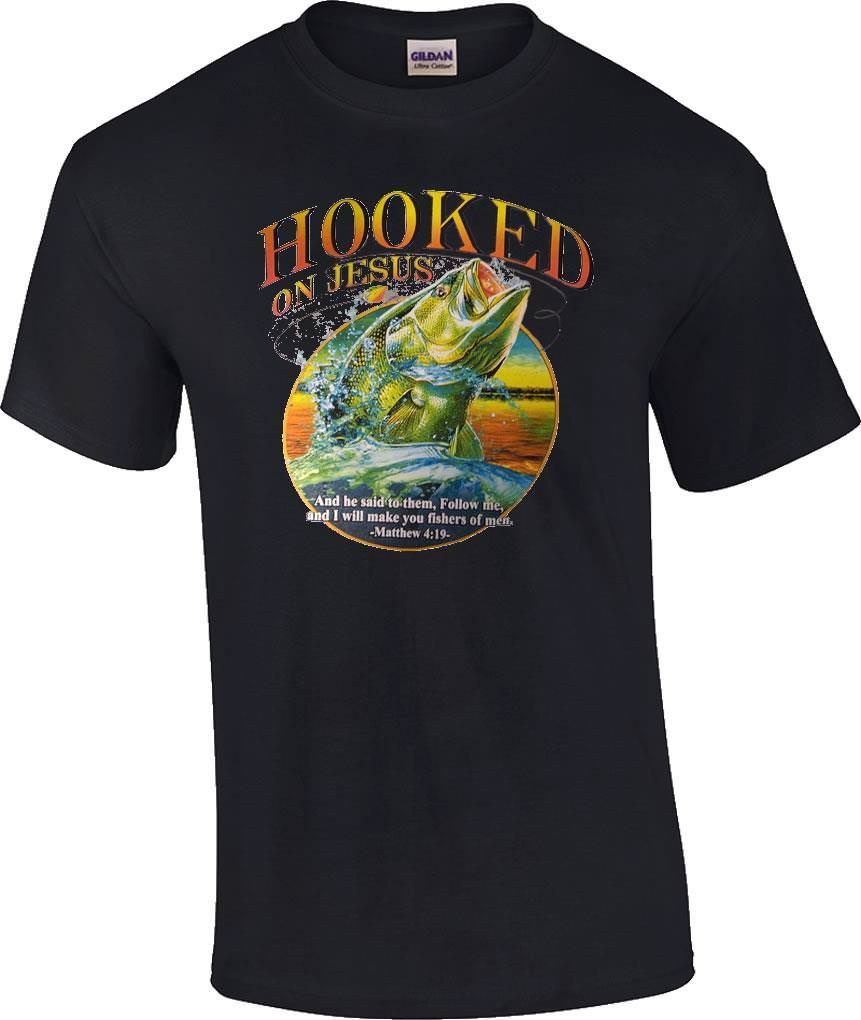 Christian Hooked on Jesus I Will Make You Fisher of Men Matthew 4:19 T-Shirt XXXXL
