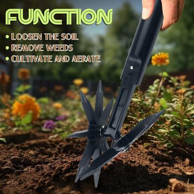 Rotary Cultivator Tool Lawn Aerator Compact Soil Sturdy Hand Tiller Gardening for