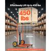 SucceBuy 450Lbs Hydraulic Material Lift Winch Stacker with Fork Lift Table 35in/40in Max Lifting Height Pallet Truck Dolly