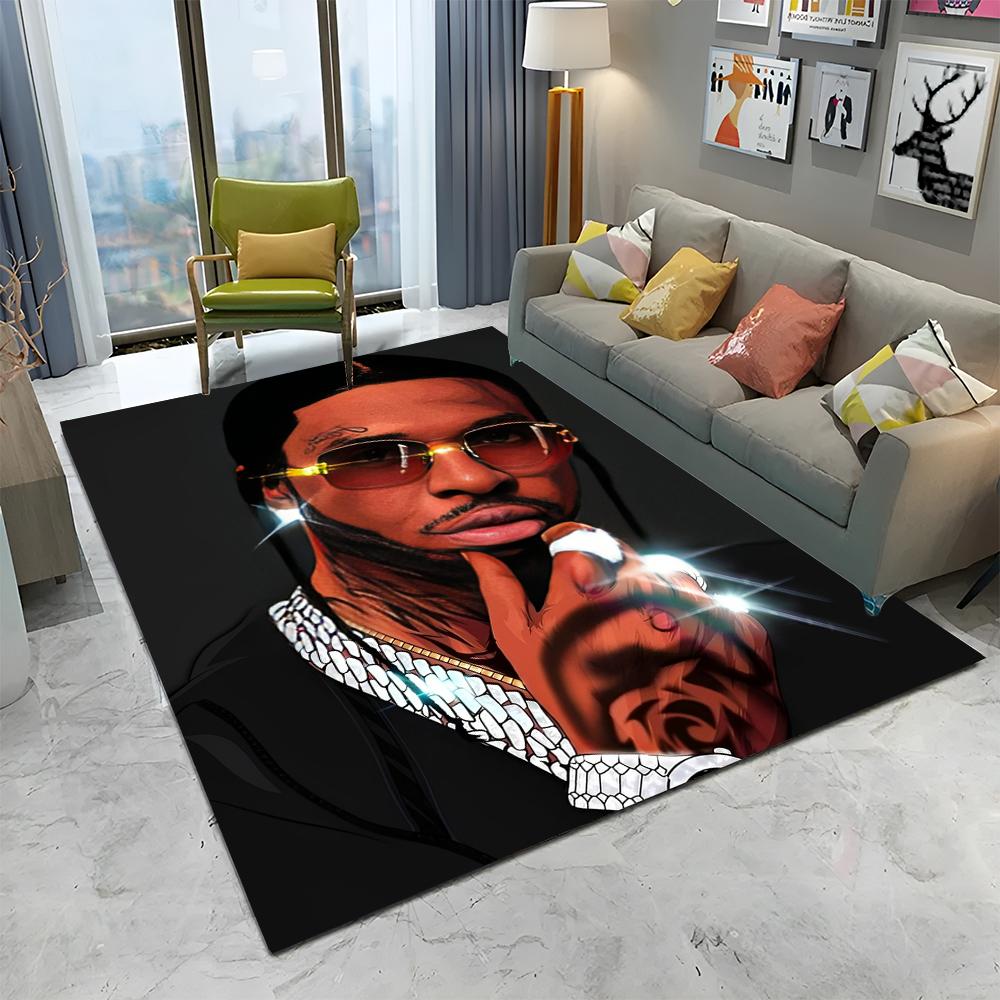 Legendární Hvězda Hip Hopový Rapper Umělecký Koberec Kobereček pro Domov Obývací Pokoj Ložnice Pohovka Dekorace Předložka, Dětský Hrací Koberec Protiskluzová Podložka na Podlahu
