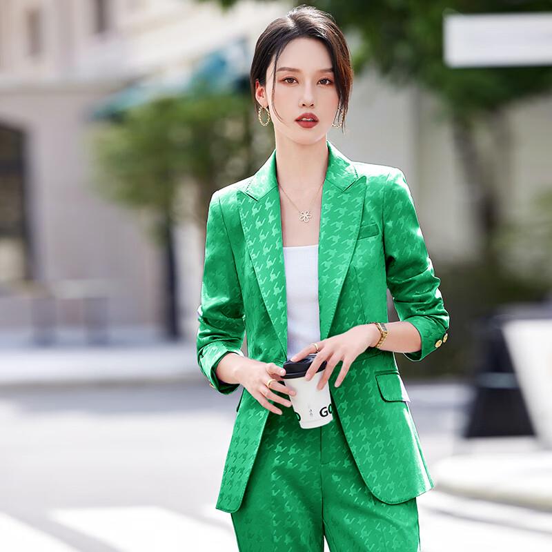 Women's Elegant Imitation Acetate Blazer Suit Set