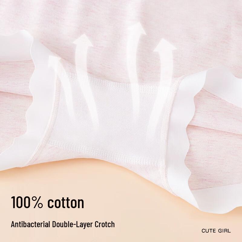 Langsheng Girls' Pure Cotton Underwear 4-Pack