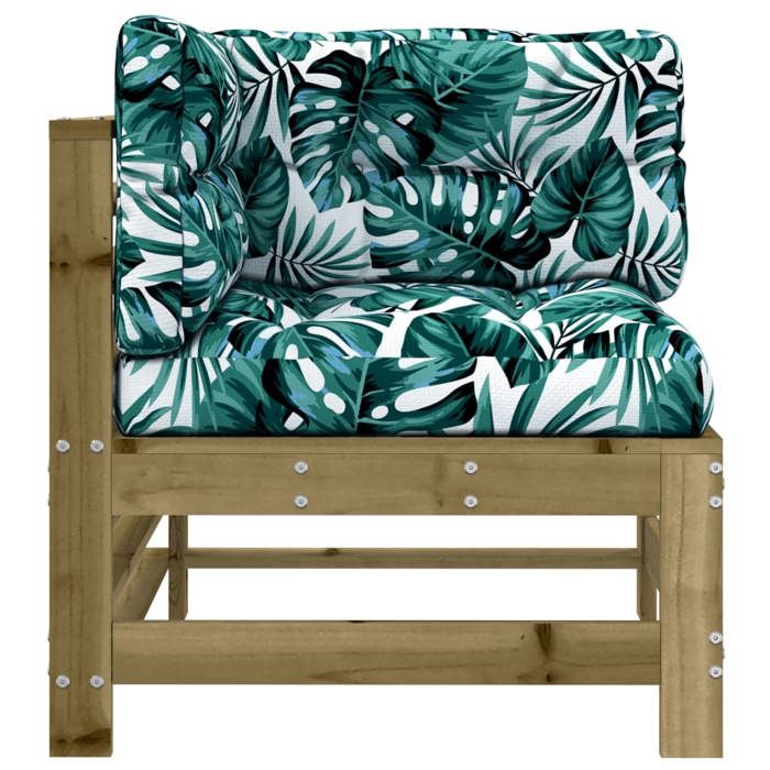 VidaXL Canapé d'Angle avec Coussins, Siège avec Dossier, Meuble de Jardin Terrasse Balcon Patio Extérieur, Marron Bois de 825659