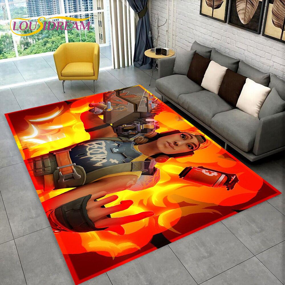 HD Valorant Series Game Gamer-Bereichsteppich, Teppich für Zuhause, Wohnzimmer, Schlafzimmer, Sofa, Fußmatte, Dekor, Kinder spielen, rutschfeste Bodenmatte