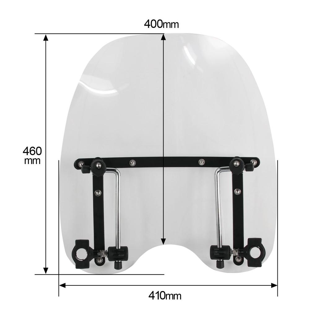 RISE Corporation Wind Protector Large Clear Compatible with Handlebar Diameters for American Motorcycles Windshield, Screen, 22.2mm - 25.4mm,