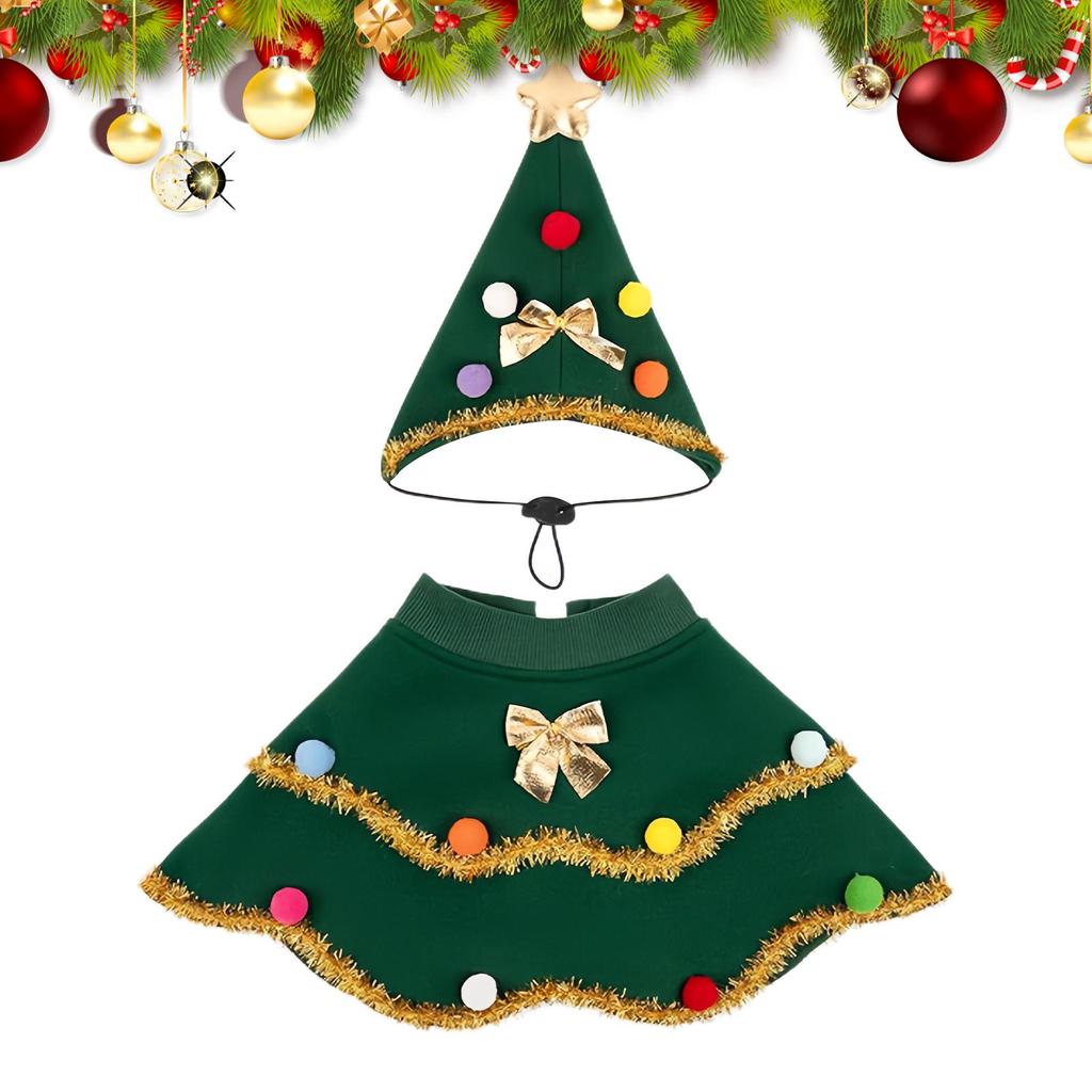 Dog Christmas Costumes Christmas Tree Pet Outfit Funny Puppy Costumes For Party Gathering Holiday Photograph Walking Outdoor