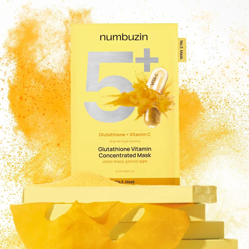 

NUMBUZIN No. 1~5 Mask Pack 10sheet Choose 1 Out of 6 Types No.5+ Glutathione Vitamin Concentrated Mask (10ea)
