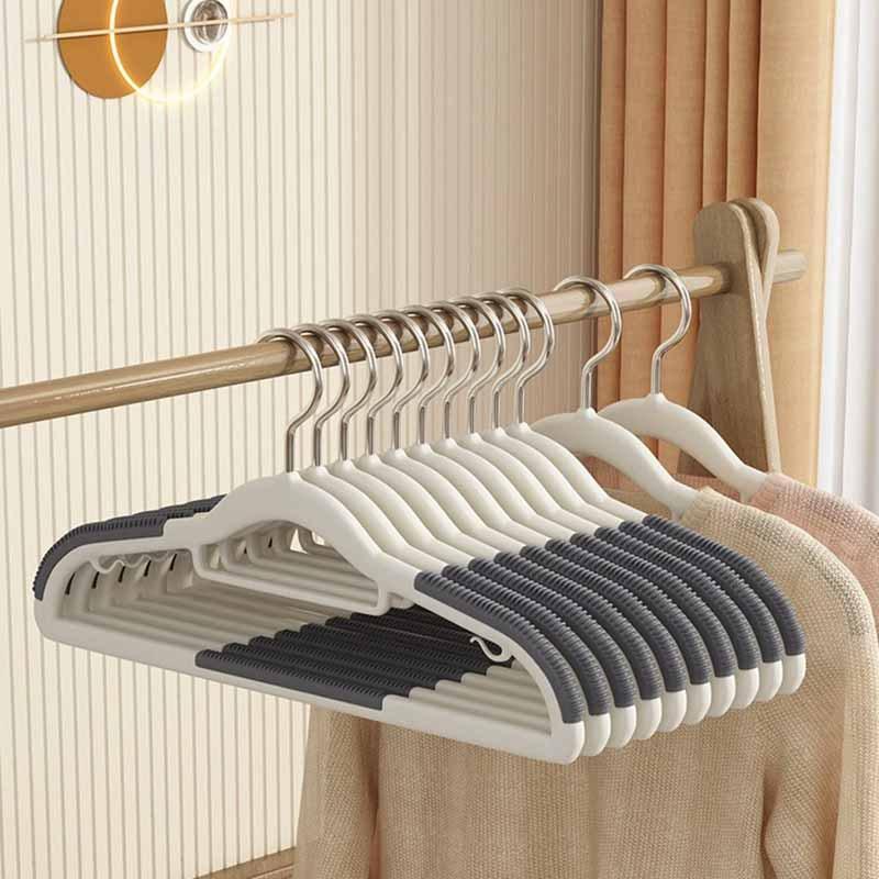 10 Stück rutschfeste, graue, multifunktionale Kleiderbügel für den Nass- und Trockenbereich, geeignet zum Aufhängen der Aufbewahrung von Kleidung im Schlafzimmerschrank
