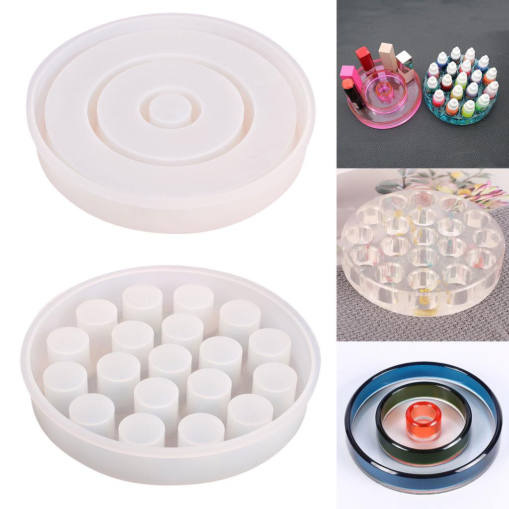 Silicone Resin Mold for DIY Crafting Round Shape Storage Organizer Mold Suitable for Lipstick Holder and Epoxy Casting Projects