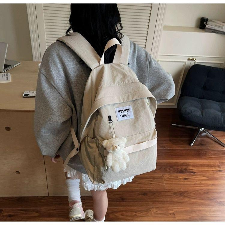 Simple All-matching Backpack Women Large Capacity Casual Junior High School Students Schoolbag Mountaineering Light Travel