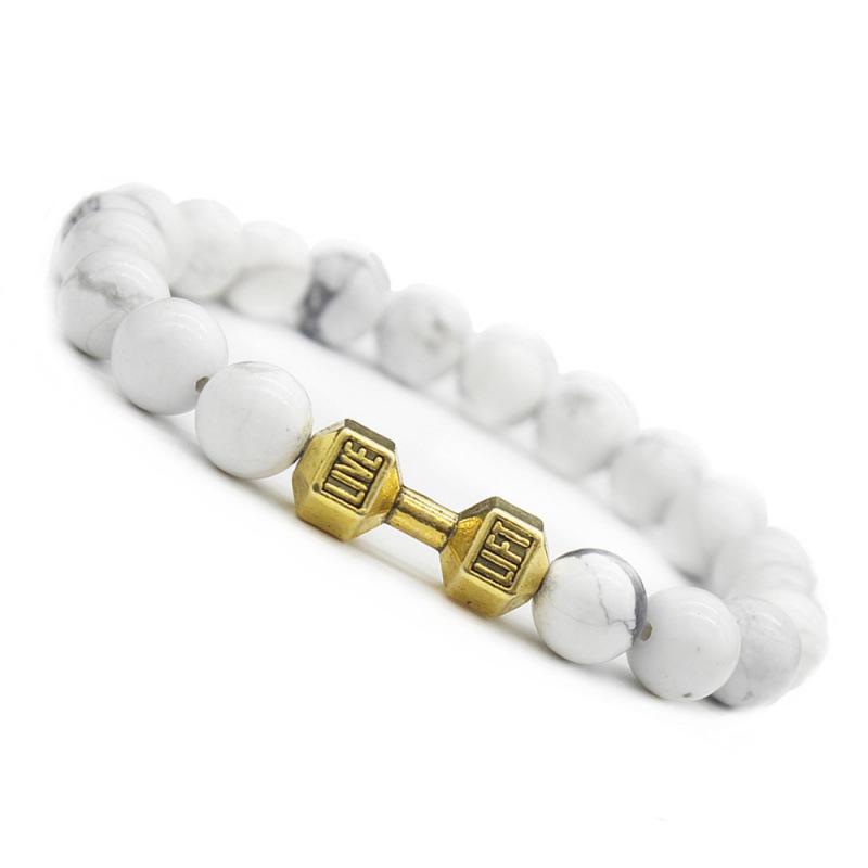 2023 Best-Selling White Turquoise Dumbbell Bracelet