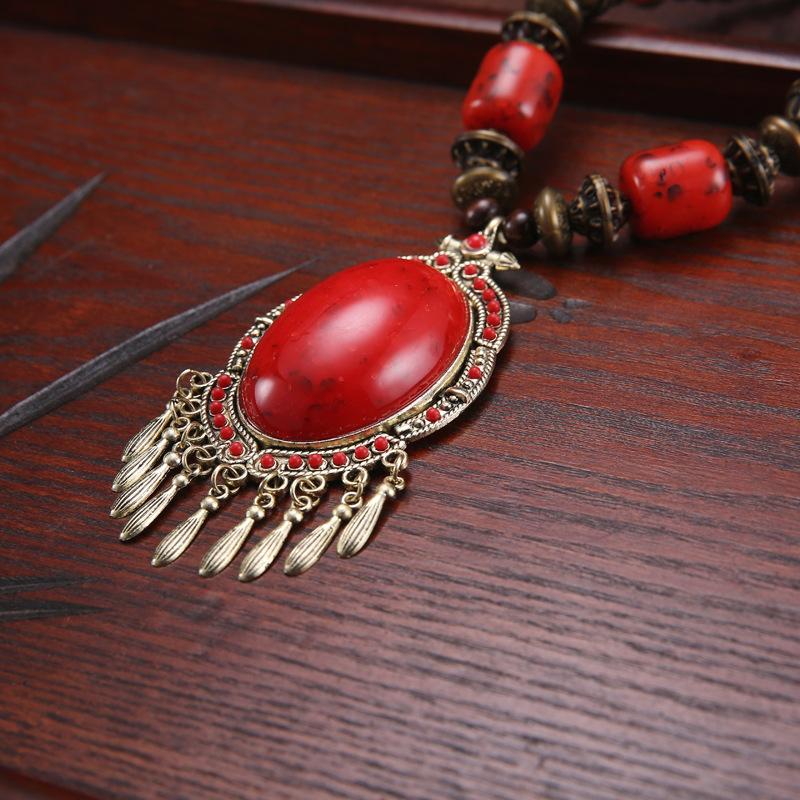 Landie Yunnan Tibetan Ethnic Style Bohemian Necklace Bead String Performance Pendant Accessories