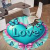 1pc Love Butterfly Round Chair mat office Area Rug - Non-Slip, Floor Mat for Office, Bedroom, and Indoor Decor p127129