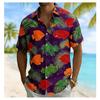 2026 Men's Fish Palm Leaf Short Sleeve Summer Beach Vacation Casual Loose Short Sleeve Shirt
