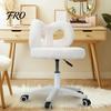 Makeup Chair Swivel Vanity Chair, with Adjustable Dressing Stool Height, Plush Cover Bowknot Back Home Office