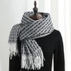 Imitation Cashmere Scarf Women's Winter 2025 New Four-leaf Clover Fringed Shawl Thickened Warm Double-sided Scarf Women