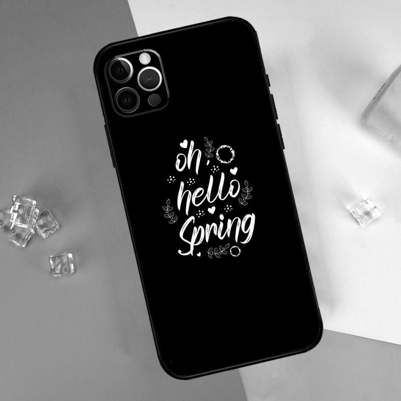 Hello Spring Flowers Phone Case For iPhone 16 Pro Max 16e 12 13 Mini 11 14 15 Pro Max XR 15 16 Plus Cover Shell