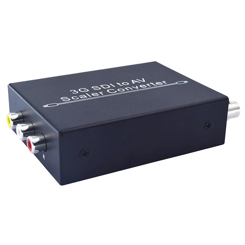 Full HD 1080p 3G SDI To AV SDI Scaler Converter 3G/HD/SD SDI To R/L RCA CVBS Adapter Converter