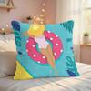 Summer Pool Oil Art Ins Cushion Cover Silky Short Plush Invisible Zipper Dustproof Sofa Pillow Case For Home Decor