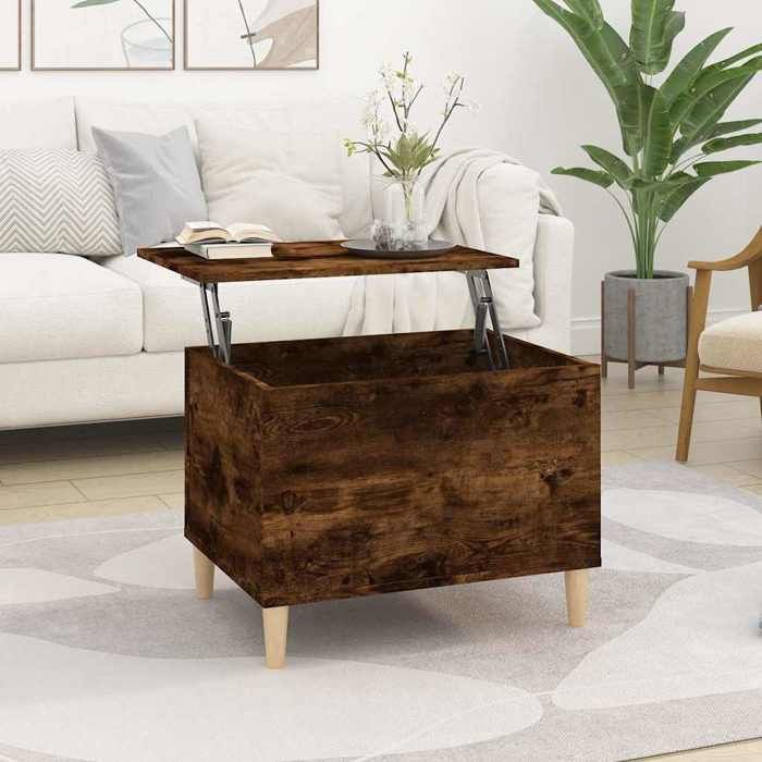 819569 vidaXL Table basse Chêne fumé 60x44,5x45 cm Bois d'ingénierie