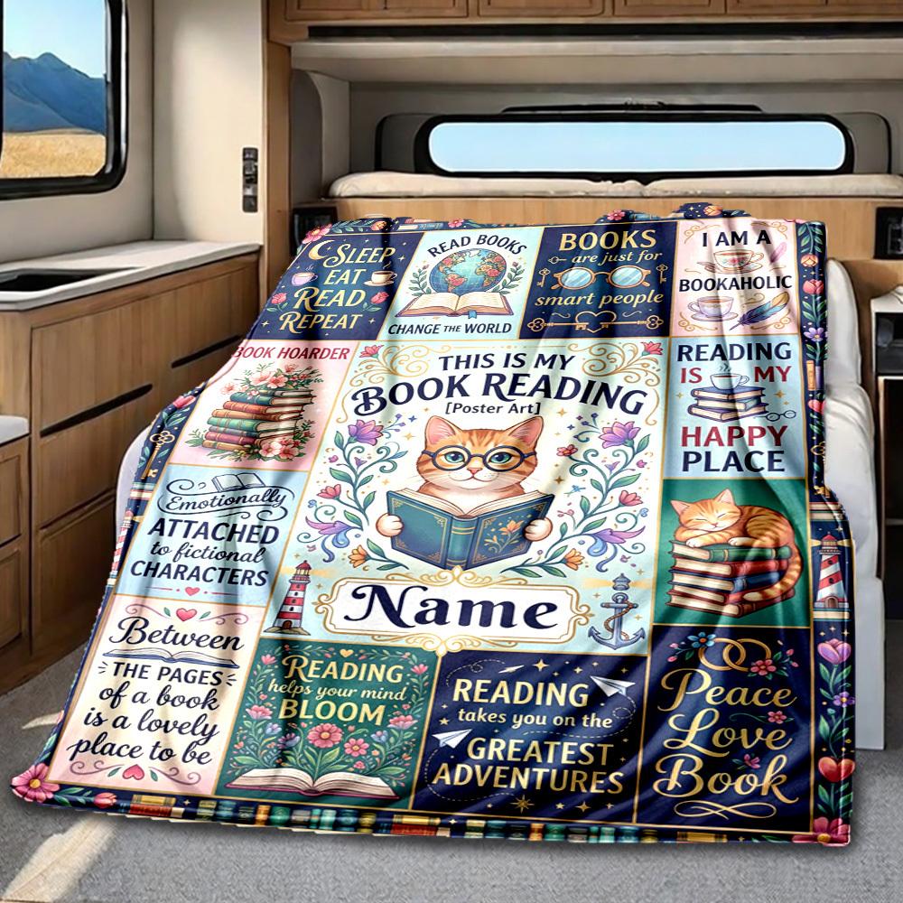 Book Paradise Blanket Personalized Name Soft Comfortable Stylish Blanket Car Blanket Perfect For Travel Camping Outdoor Home Suitable For All Seasons