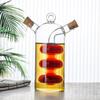 Double-layer Glass Oil Jug 2-in-1 Oil Vinegar Bottle Home Creative Double-mouth Cork Shaped Glass Oil Jug Kitchen Seasoning Tool