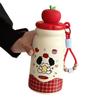 Large Capacity 316 Stainless Steel Insulated Cartoon Puppy Water Tumbler with Straw and Portable Pull Rope