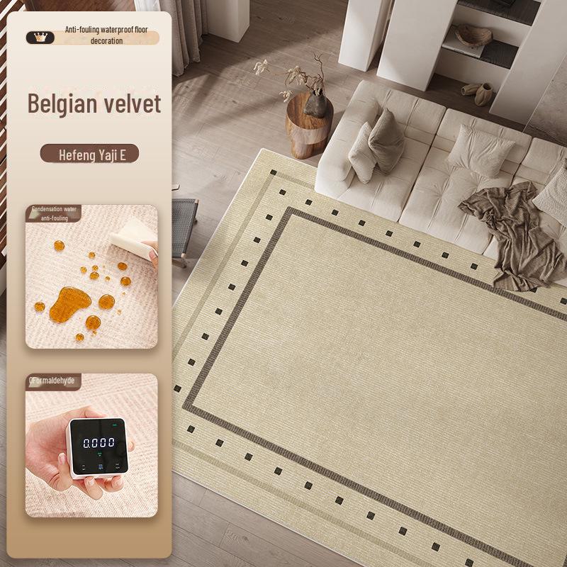 Antique Style 2025 High-End Waterproof Bedroom Carpet - Dirt-Resistant & Easy Care, Light Luxury Design for Living Rooms.