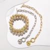 Women European Jewelry Fashion Trend Design Hot Girl Ball Chain Layered Necklace Bracelet Set