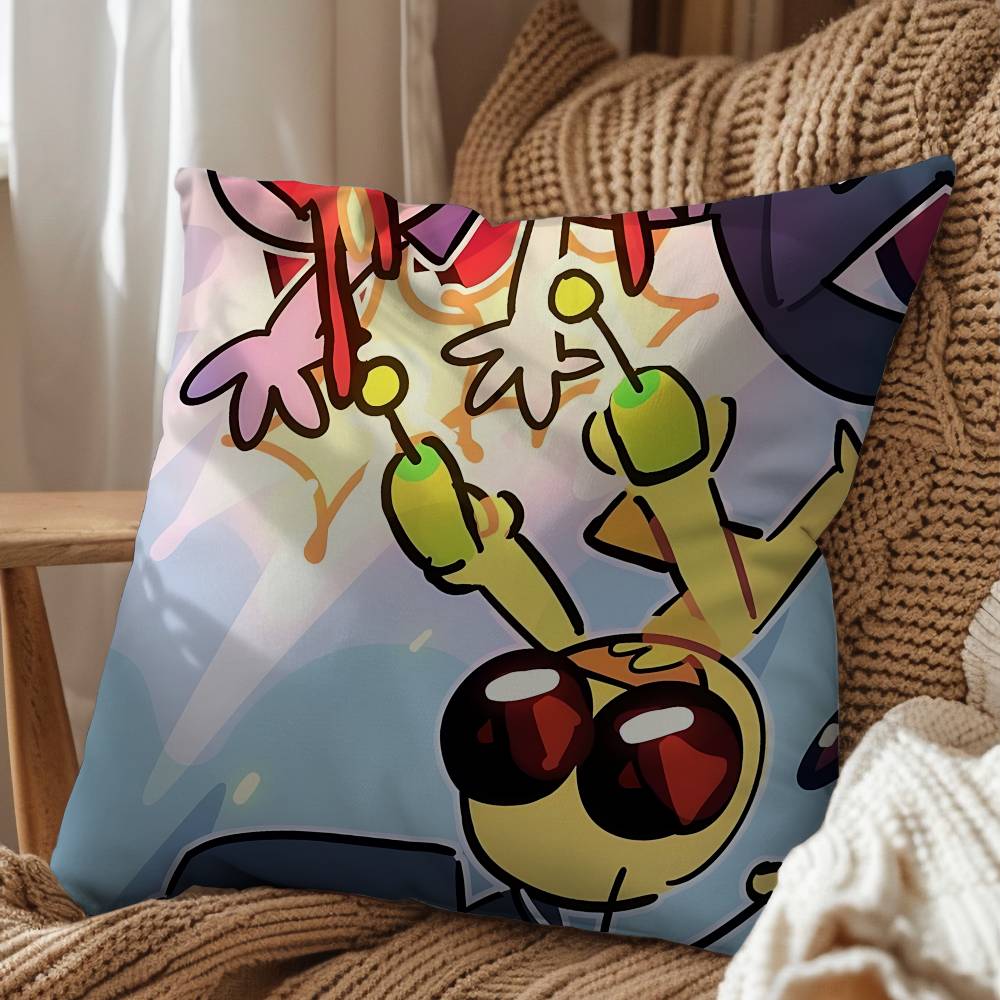 

game Big Battle AAlien Hominid Pillow Case Square DoubleSided Printing Short Plush Sofa Cushion Cover Bedroom Bedside Pillow 45x45 cm