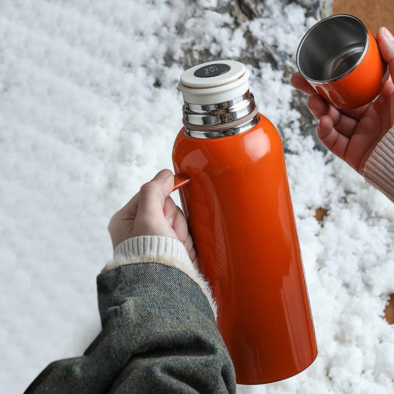 Big Cap Intelligent Thermos Cup Mug Office Temperature Steel Water Cup Insulated Pot Pot Braised Teapot Durable Durable