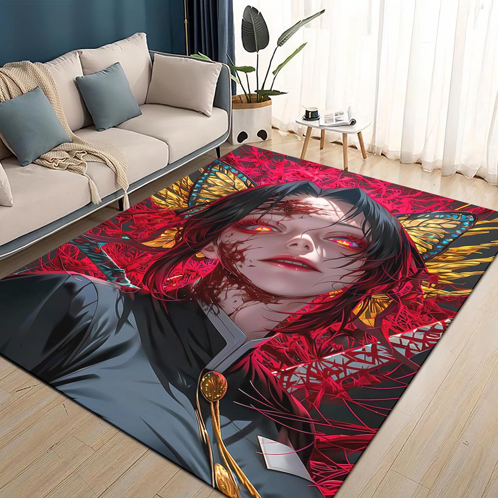 27 Style Demon S-Slayer Cartoon Kamado Nezuko Anime Carpet Rug for Living Room Bedroom Home Sofa Decoration,Non-slip Floor Mat